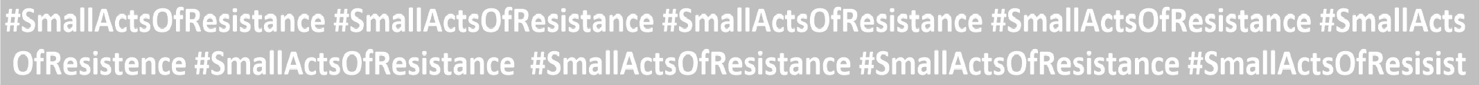 small acts of resistance